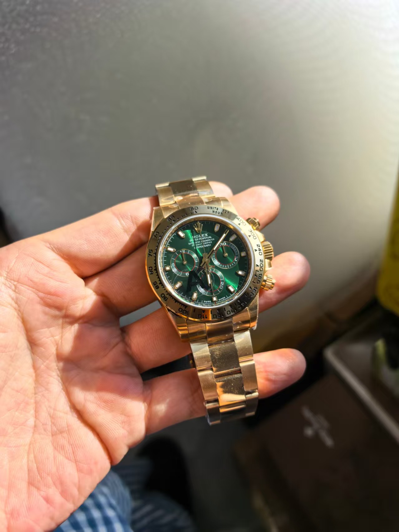 VS Factory Replika Rolex Daytona Sarı Altın Yeşil Kadran
