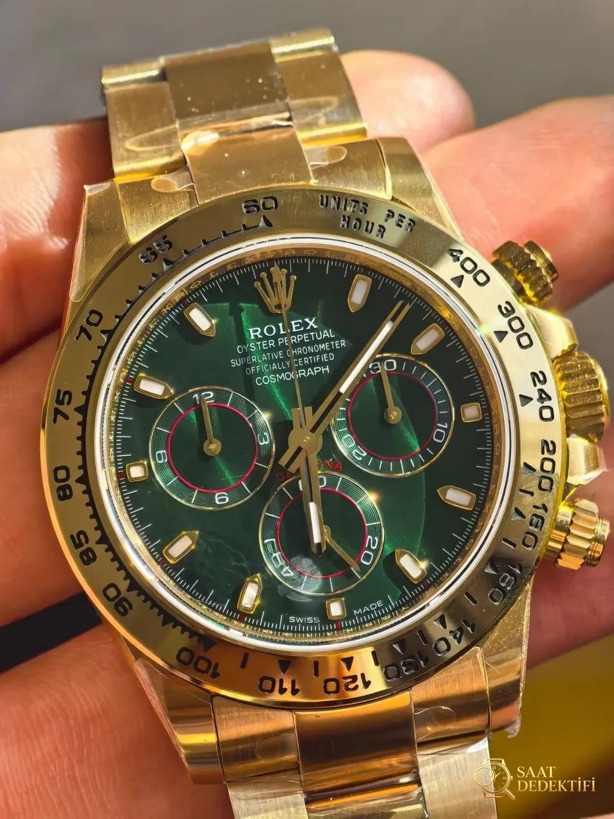 VSF Daytona Yellow Gold Green Dial V3 - Bilezik, Toka ve Klips Mekanizması