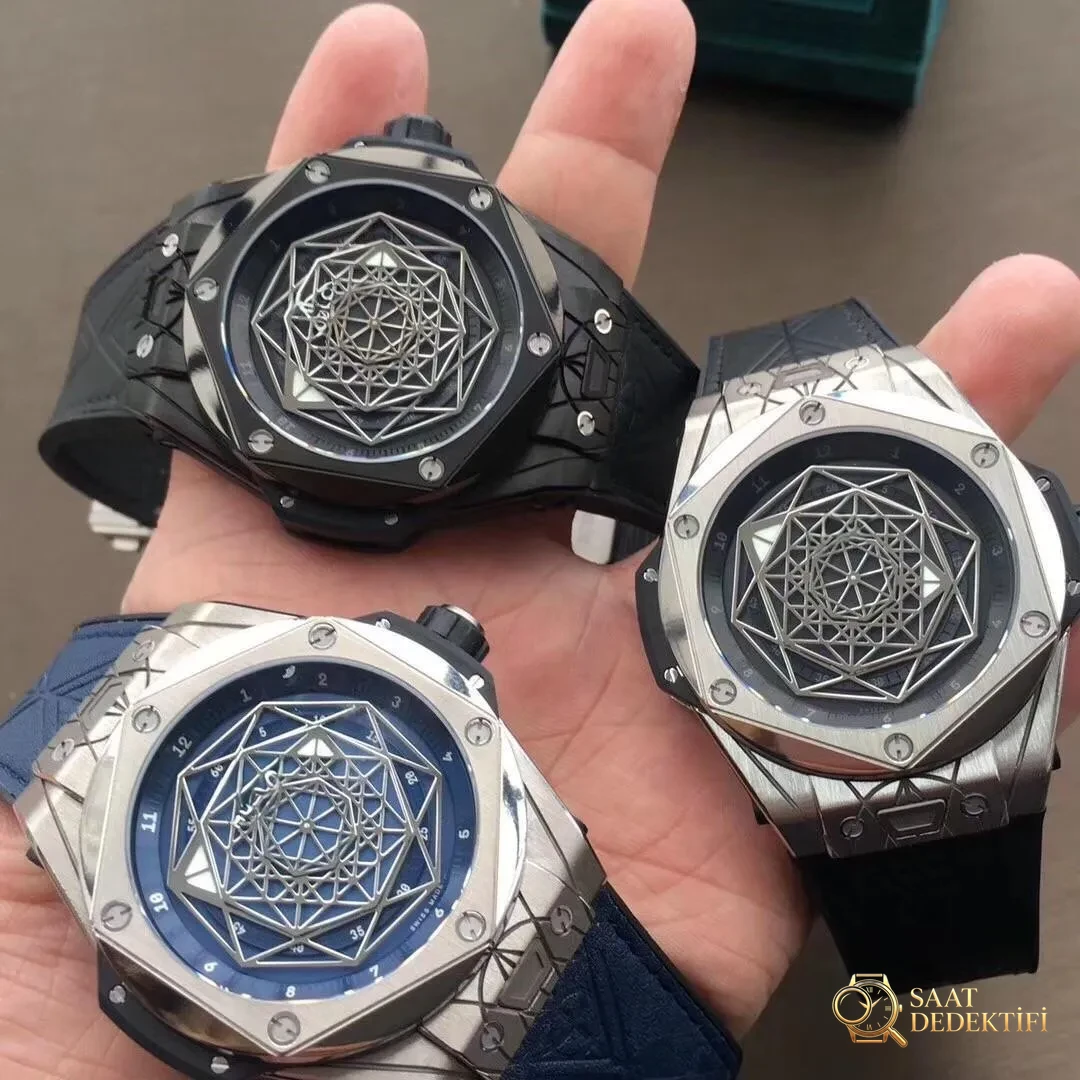 WWF Factory Hublot Big Bang Sang Bleu Tattoo İncelemesi: Sektördeki ilk gerçek titanyum SangBleu saati - Kadran Işık Kırılmaları ve Yüzey Dokusu