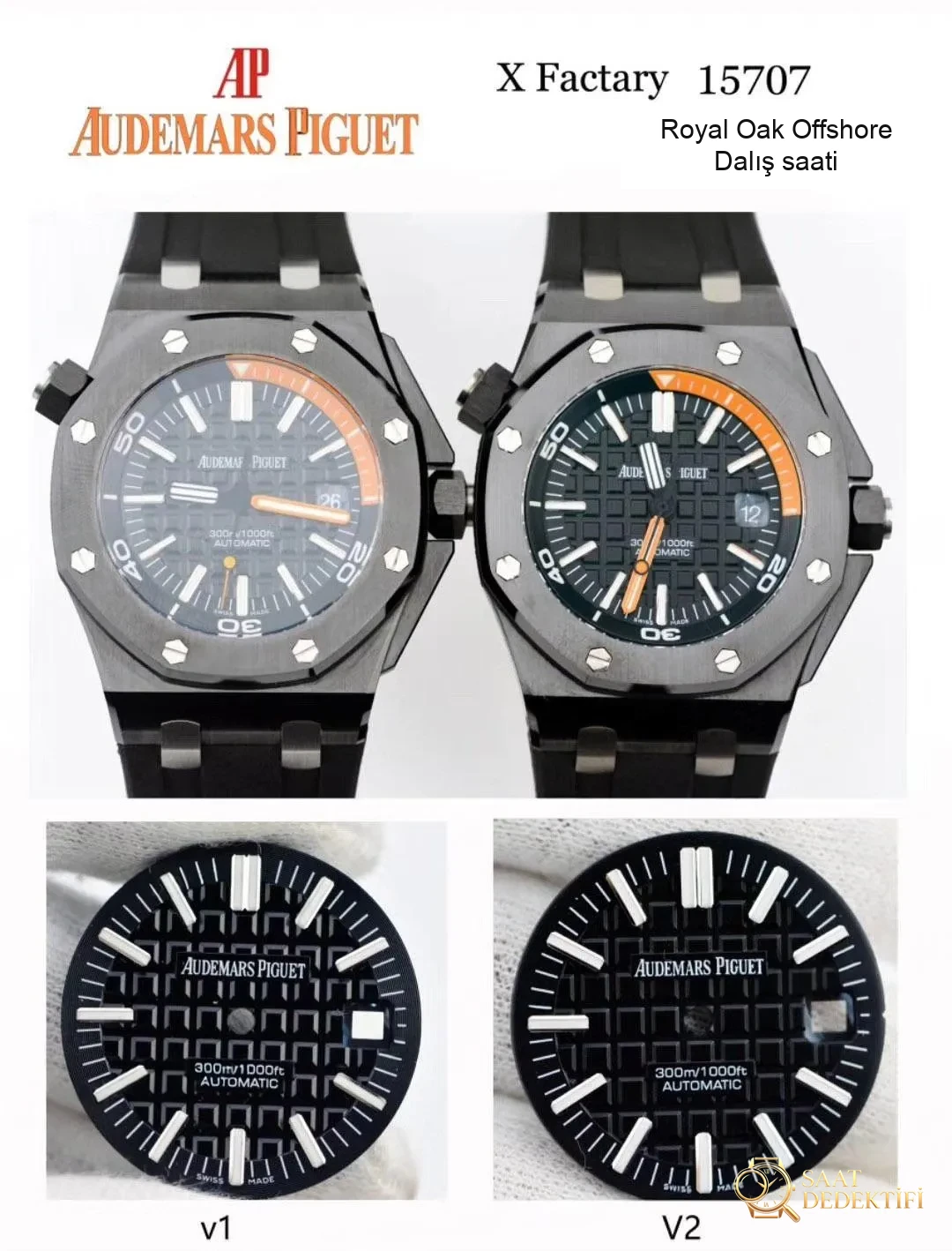 Is the XF Factory Audemars Piguet 15707 ceramic watch V2 version still obvious as a replica at first glance? - Macro Dial and Index Workmanship