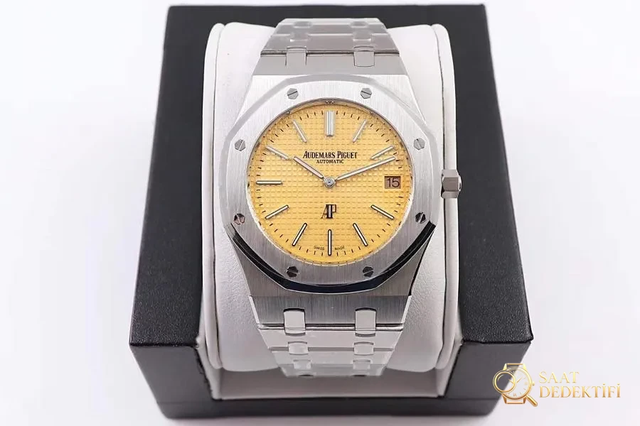 XF Factory Audemars Piguet Royal Oak 15202ST şampanya altın kadranlı saat detaylı inceleme - Kadran Detayı ve Bezel İşçiliği