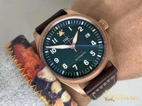 XF Factory Replika IWC Pilot Bronze Saat, Asia ETA 2824-2 Mekanizma ve Kahverengi Deri Kayış - Tepe Koruması ve Ayar Fonksiyonu