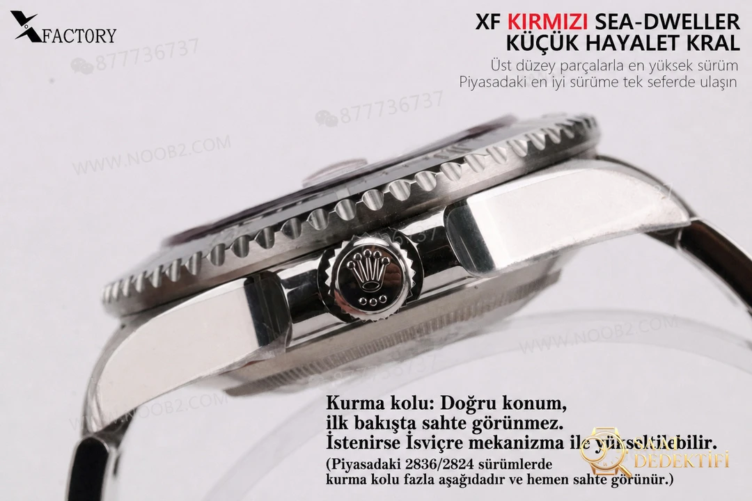 XF Factory Rolex Sea-Dweller "küçük hayalet kral" tek kırmızı kadran saati - görsel 5