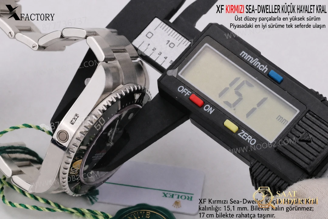 XF Factory Rolex Sea-Dweller "küçük hayalet kral" tek kırmızı kadran saati - görsel 6