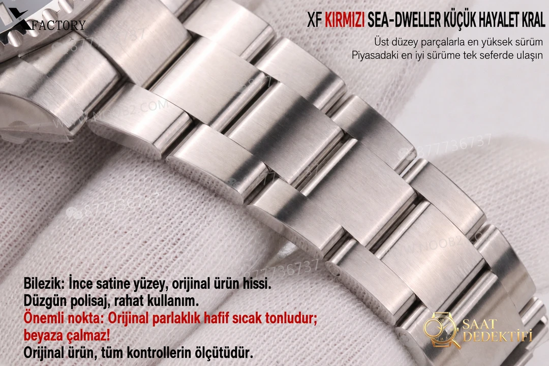 XF Factory Rolex Sea-Dweller "küçük hayalet kral" tek kırmızı kadran saati - görsel 7