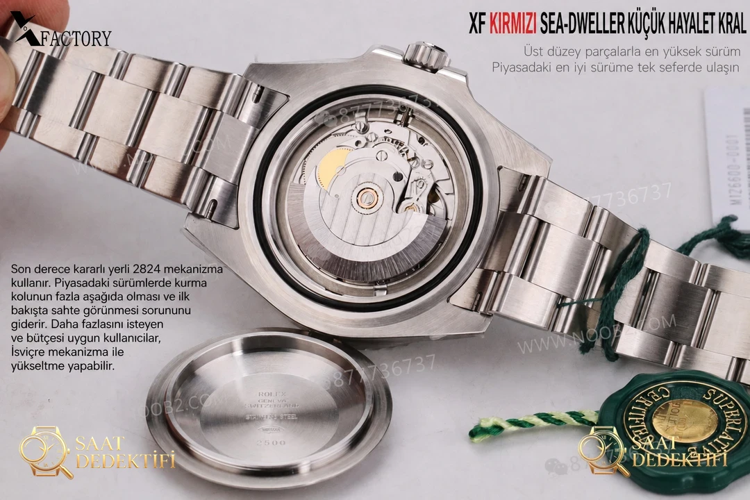 XF Factory Rolex Sea-Dweller "küçük hayalet kral" tek kırmızı kadran saati - görsel 8