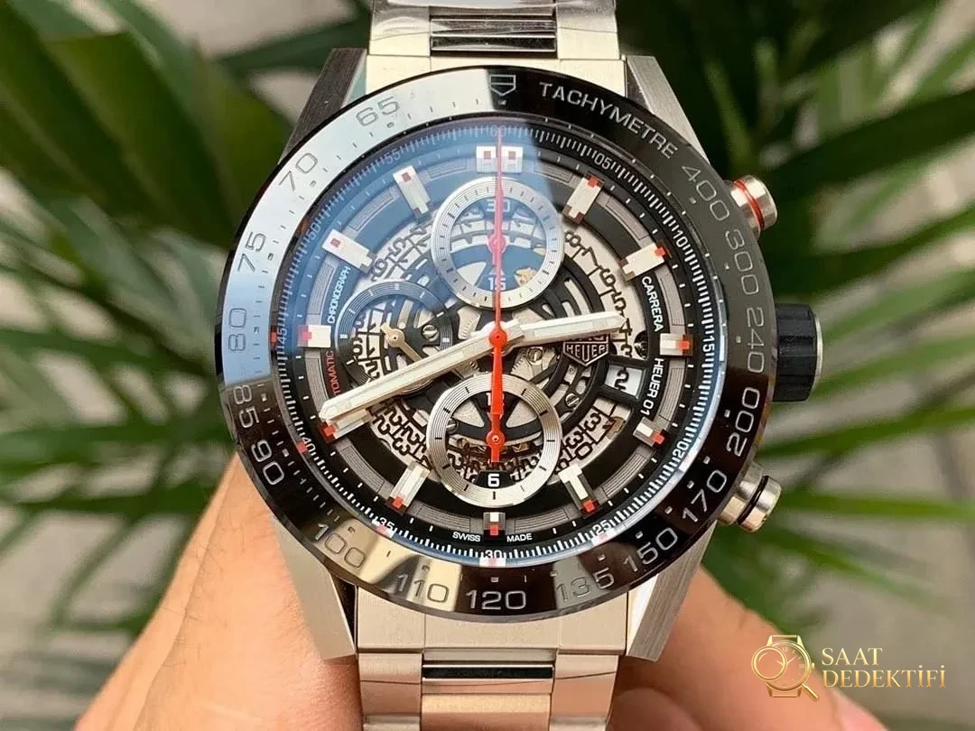 XF Factory TAG Heuer Carrera 01 Tam İskelet Kronograf Detaylı İnceleme - Kadran Detayı ve Bezel İşçiliği