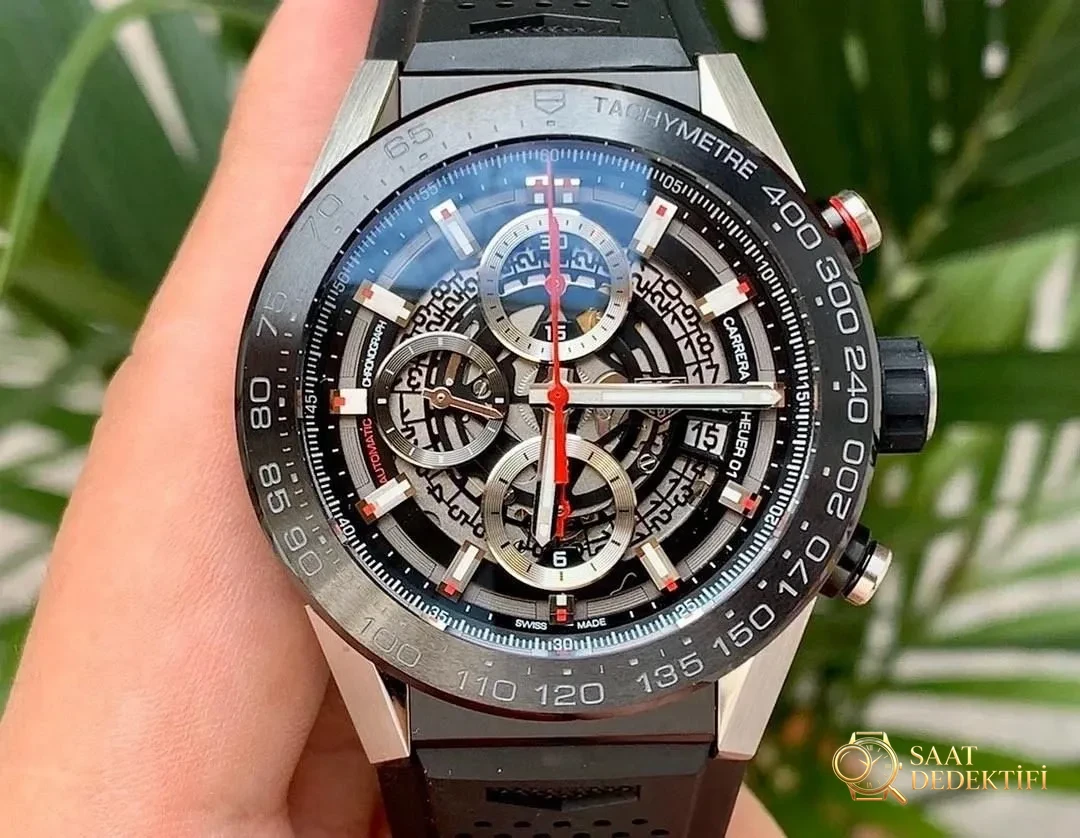 XF Factory TAG Heuer Carrera 01 Tam İskelet Kronograf Detaylı İnceleme - Kasa Profili ve Kurma Kolu İncelemesi