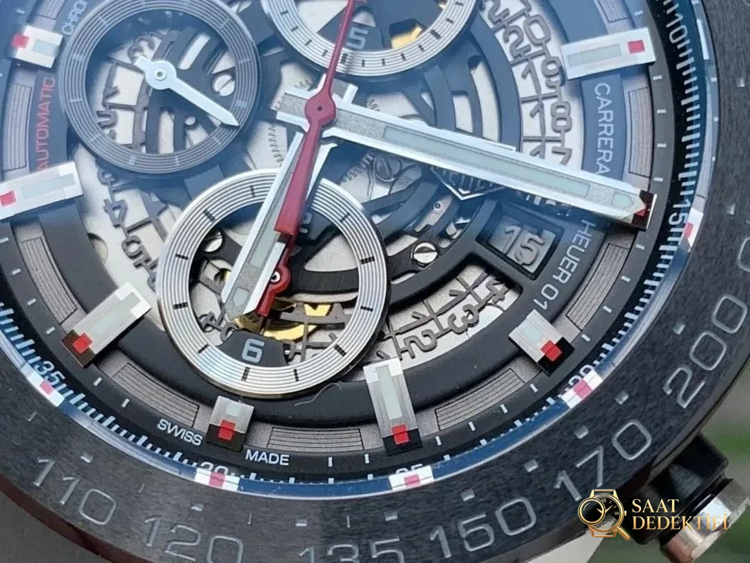 XF Factory TAG Heuer Carrera 01 Tam İskelet Kronograf Detaylı İnceleme - Toka İçi Mikro Ayar Mekanizması
