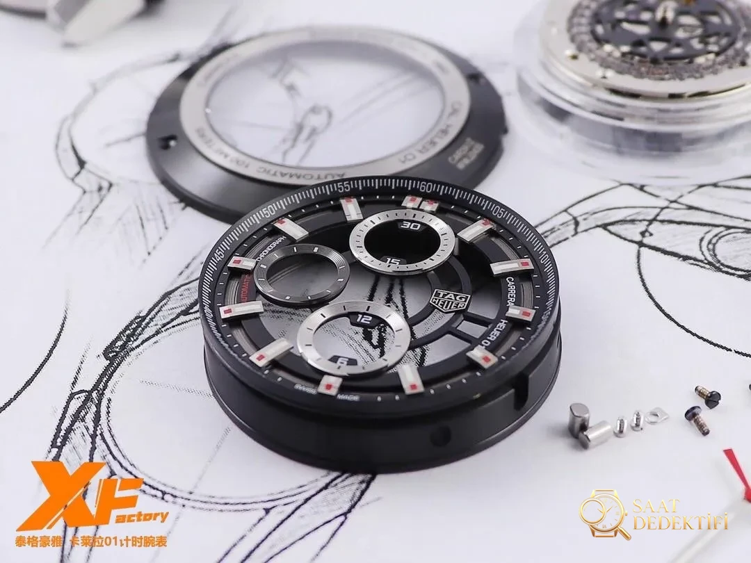 XF Factory TAG Heuer Carrera 01 Tam İskelet Kronograf Detaylı İnceleme - Koleksiyon ve Vitrin Görünümü