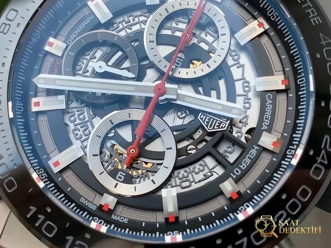 XF Factory TAG Heuer Carrera 01 Tam İskelet Kronograf Detaylı İnceleme - Balans Çarkı ve Zemberek Aksamı