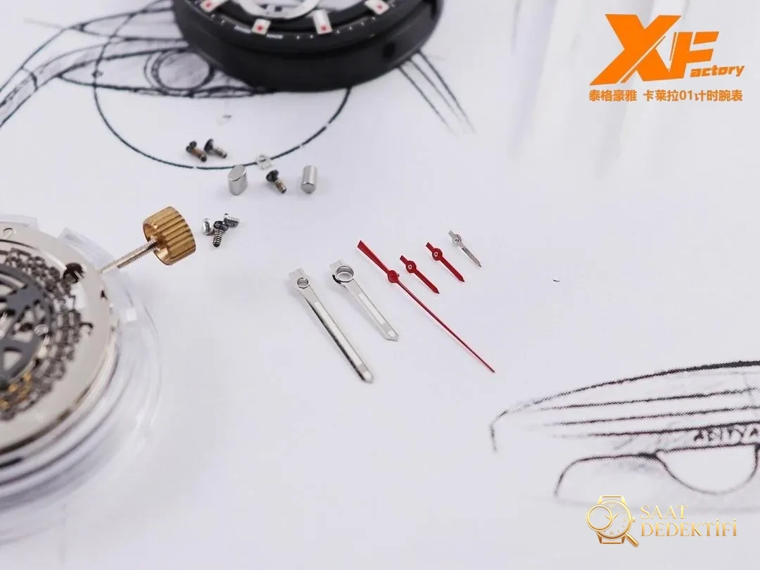 XF Factory TAG Heuer Carrera 01 Tam İskelet Kronograf Detaylı İnceleme - Kadran Güneş Işını (Sunburst) Efekti
