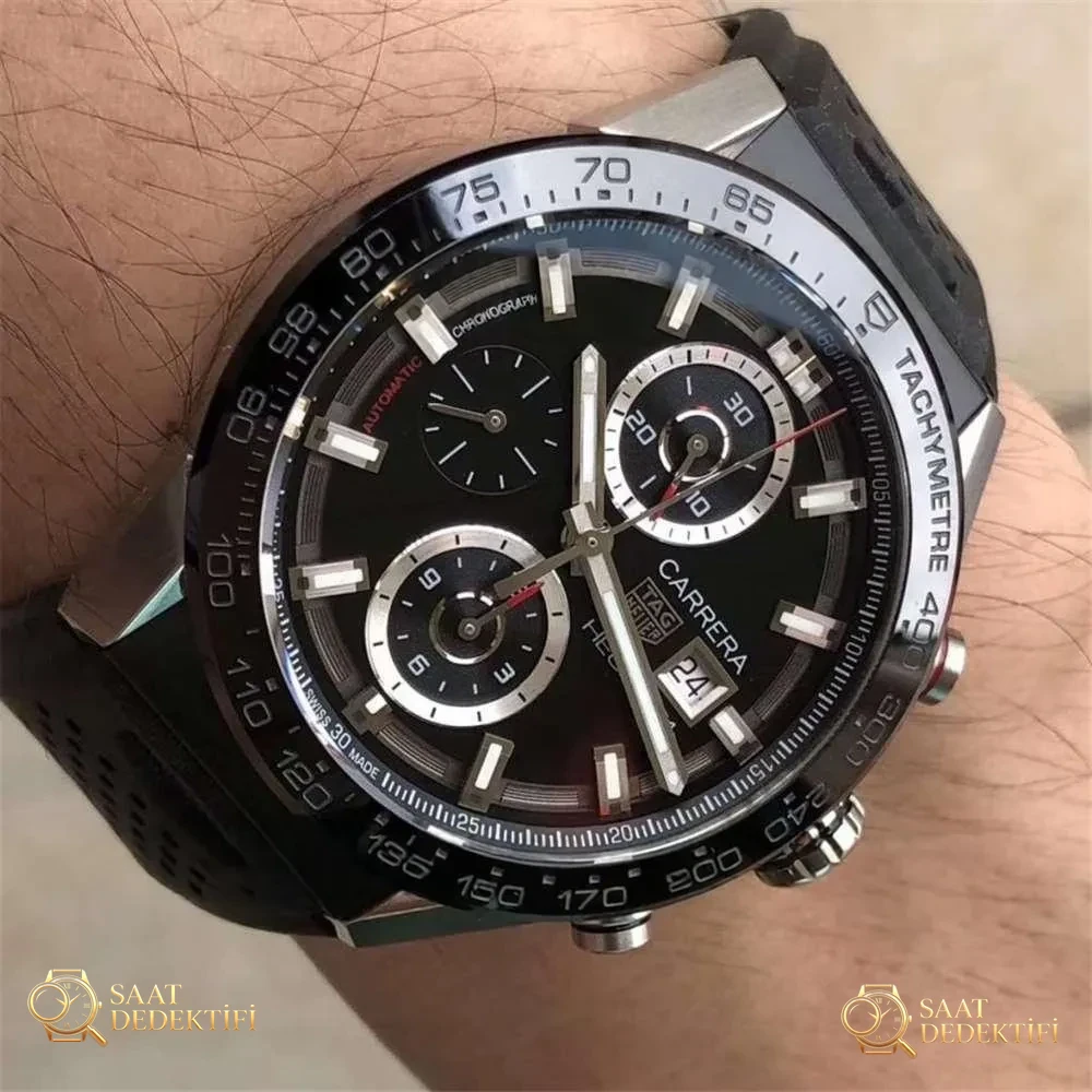 XF Factory TAG Heuer Carrera Black Phantom yeni model incelemesi - Kasa Profili ve Kurma Kolu İncelemesi