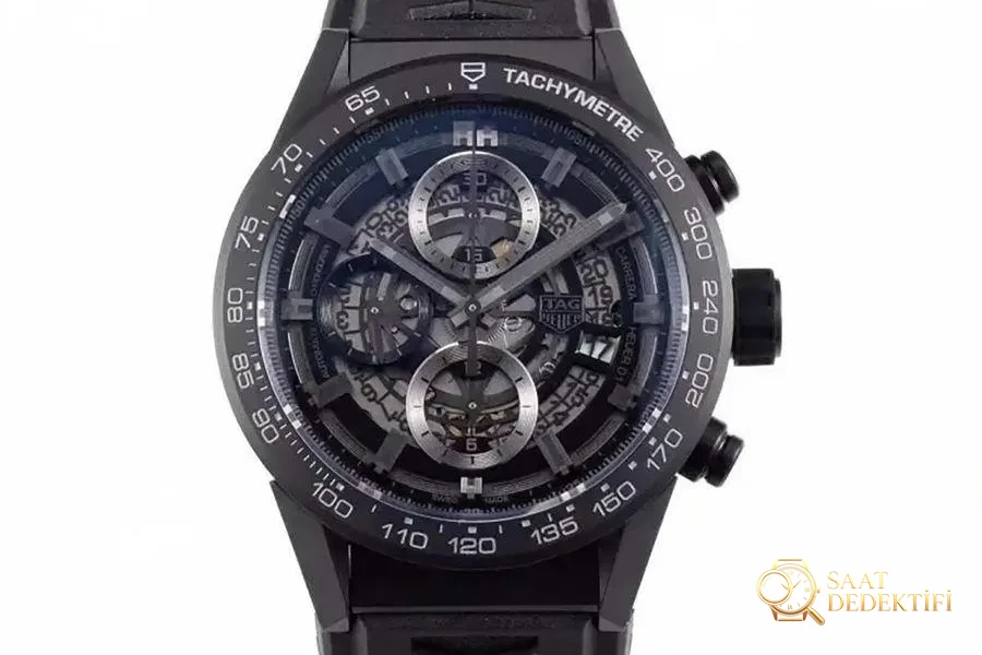 XF Factory TAG Heuer Carrera Seramik Black Knight Saat İncelemesi - Kasa Profili ve Kurma Kolu İncelemesi
