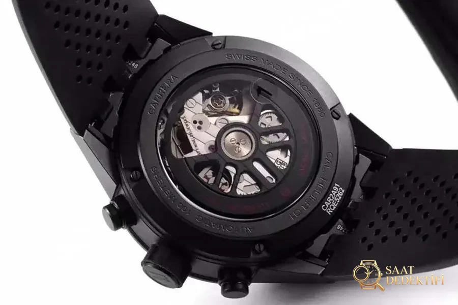 XF Factory TAG Heuer Carrera Seramik Black Knight Saat İncelemesi - Klips Kilidi ve Lazer Damgalar