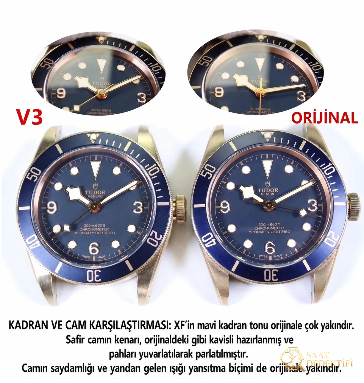 XF Factory Tudor Black Bay Bucherer Mavi Bronz fiyatı? Gerçek-replika karşılaştırması ve orijinal incelemesi ekli - Klips Kilidi ve Lazer Damgalar