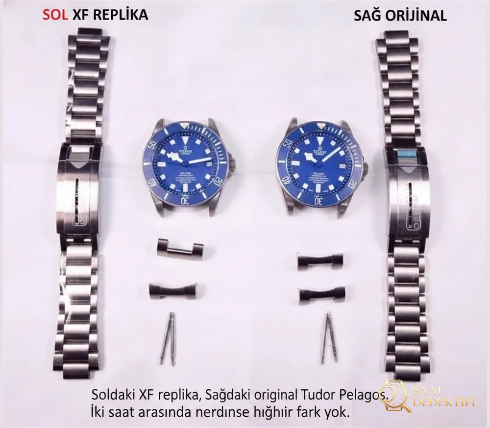 XF Factory Tudor Mavi Savaş Baltası Orijinal Karşılaştırmalı Görsel İncelemesi - Kadran Detayı ve Bezel İşçiliği