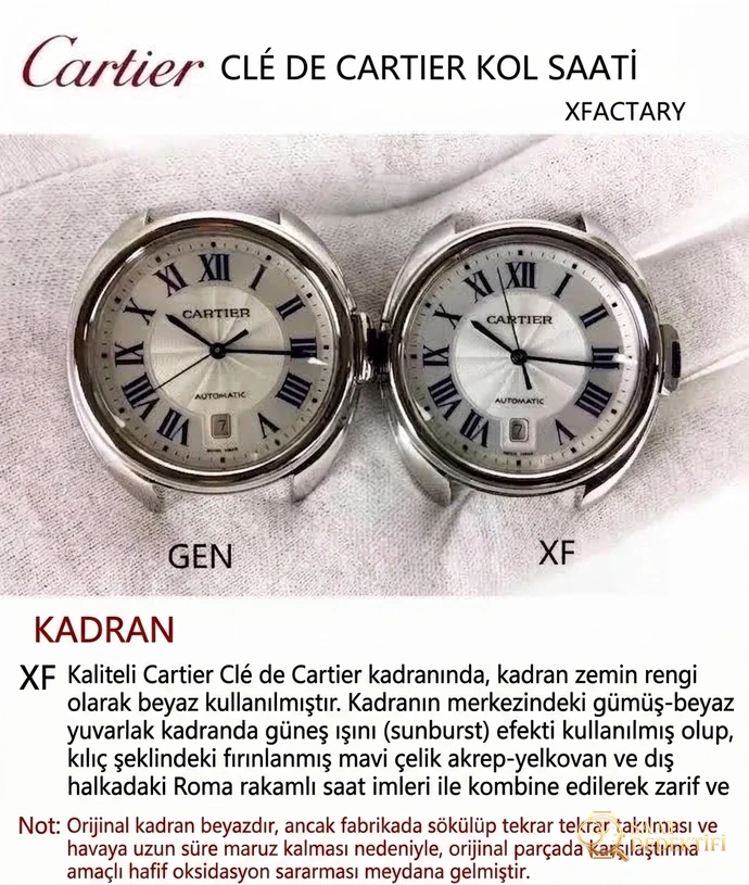 XF Factory V2 Cartier Cle Serisi WGCL0005 Kol Saati Orijinal Karşılaştırmalı İncelemesi - Mekanizma Zemberek ve Balans Detayı