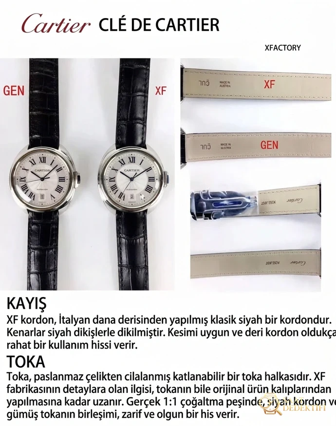 XF Factory V2 Cartier Cle Serisi WGCL0005 Kol Saati Orijinal Karşılaştırmalı İncelemesi - Tepe Koruması ve Ayar Fonksiyonu