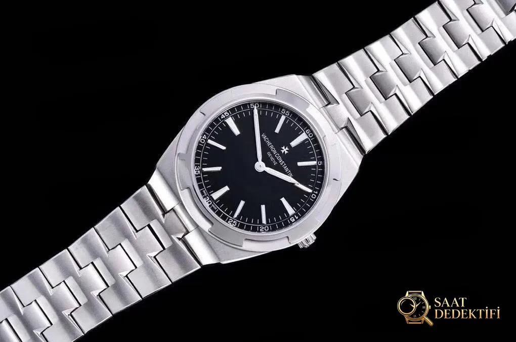XF Factory Vacheron Constantin Overseas 2000V Siyah Kadranlı Ultra İnce Saat İncelemesi - Kadran Detayı ve Bezel İşçiliği