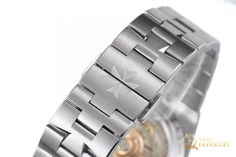 XF Factory Vacheron Constantin Overseas Ultra İnce Mavi Kadran İncelemesi - Klips Kilidi ve Lazer Damgalar