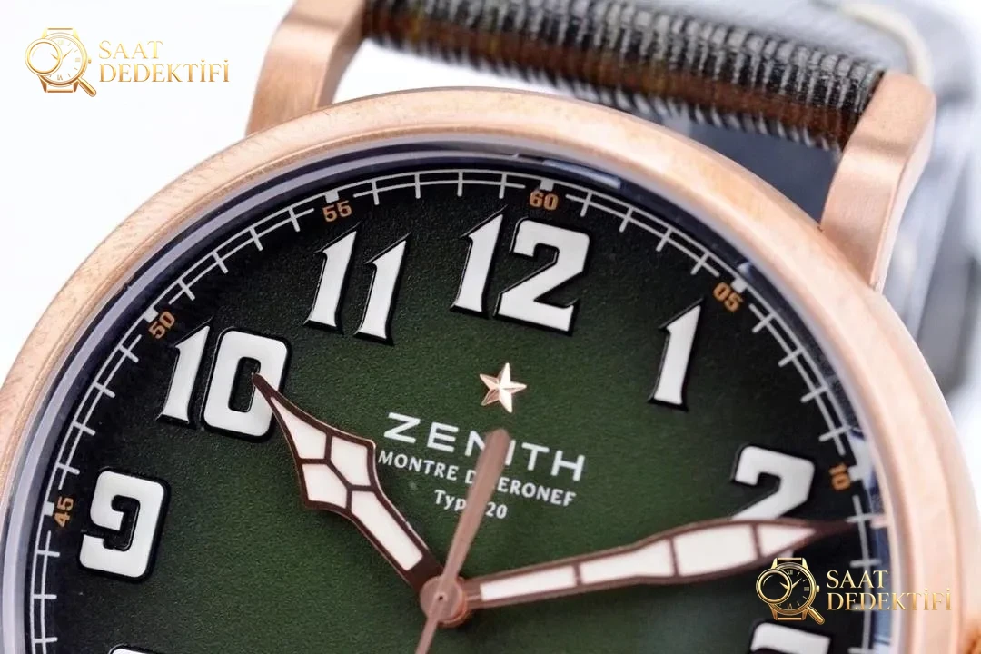 XF Factory Zenith Bronz Pilot kaki yeşilinde renk farkı olur mu? - Kasa Profili ve Kurma Kolu İncelemesi