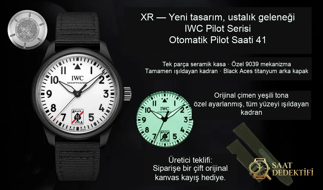 XR Factory yepyeni model: IWC Pilot serisi lume dijital kadran - Kadran Detayı ve Bezel İşçiliği