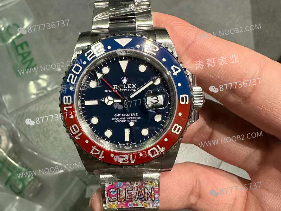 Yeni Clean GMT cola bezel platin beyaz mavi kadran m126719blro tek bakışta anlaşılır mı? — 1. fotoğraf