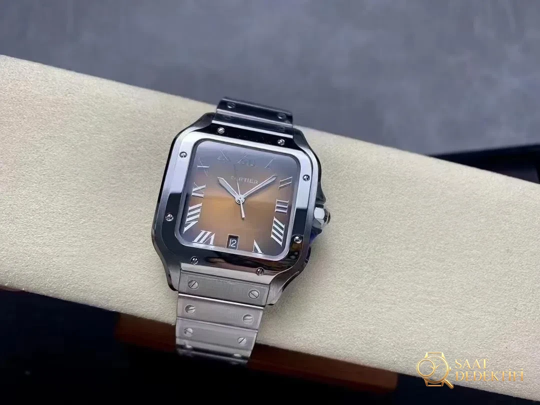 Replika Cartier Santos Paslanmaz Çelik Sarı