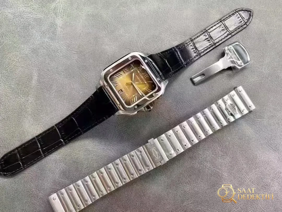 Cartier Santos Sarı Saat Kayış Change