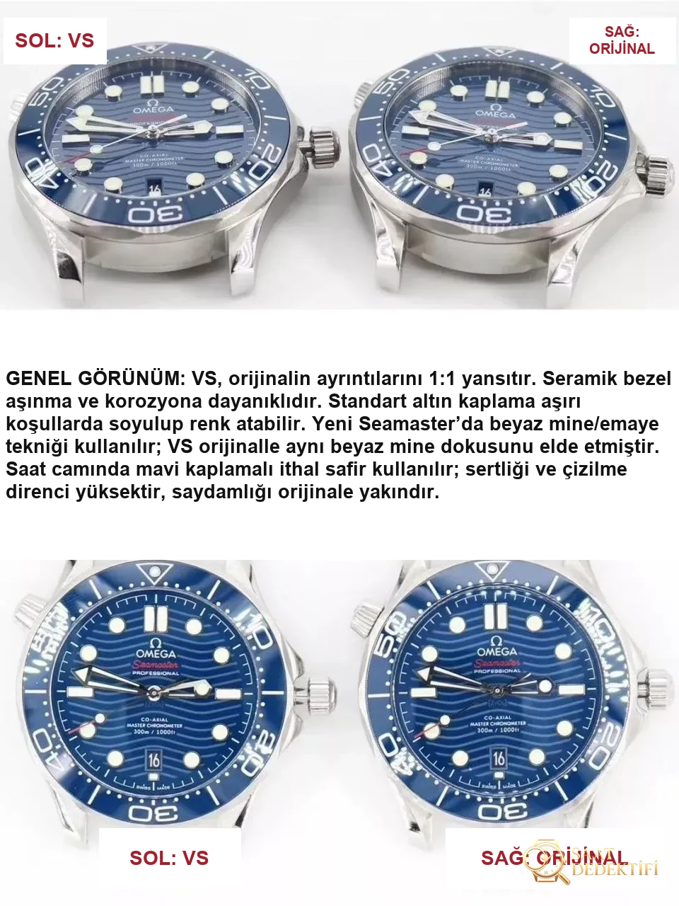 Yeni Mavi Kadranlı VS Factory Omega Seamaster 300m 42 mm 8800 Mekanizma Orijinal Karşılaştırmalı İnceleme, Seamaster 300 Nasıl? - Arka Kapak ve Mekanizma Detayı