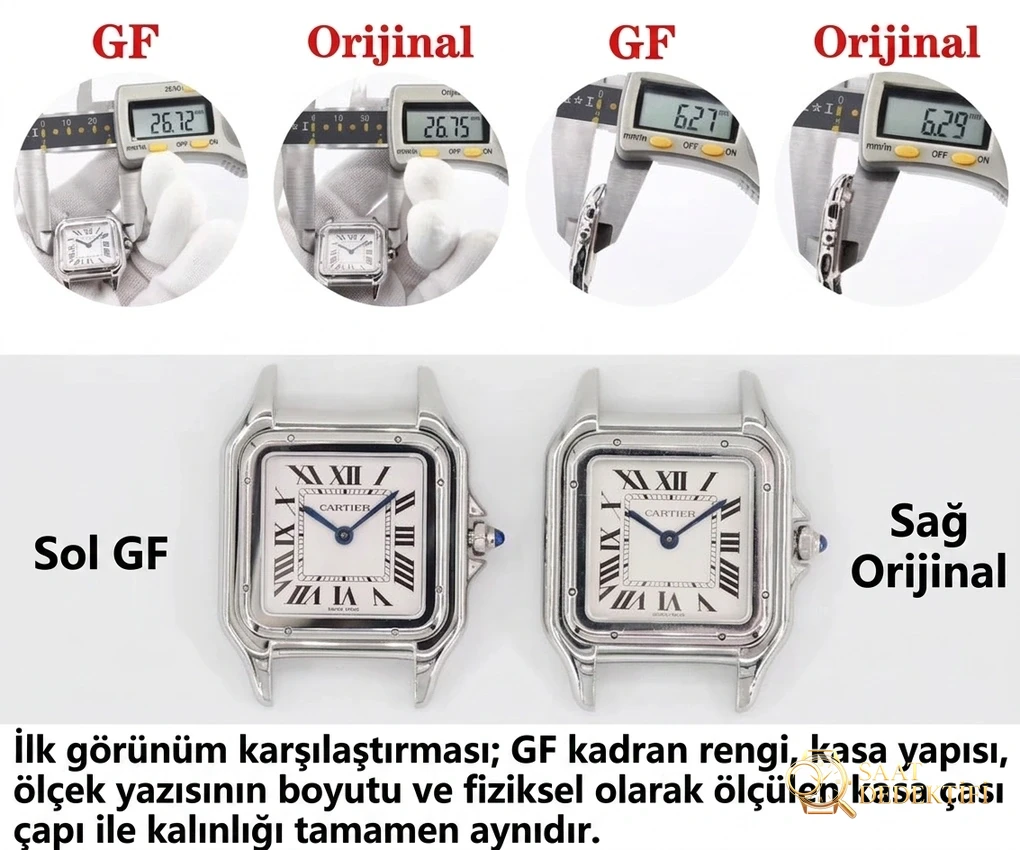Yeni renk seçeneği: GF Factory Cartier Panthère replika kadın saatinin işçiliği nasıl? Orijinalle karşılaştırınca DJ Factory