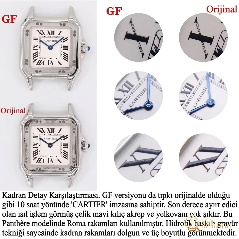 Yeni renk seçeneği: GF Factory Cartier Panthère replika kadın saatinin işçiliği nasıl? Orijinalle karşılaştırınca DJ Factory