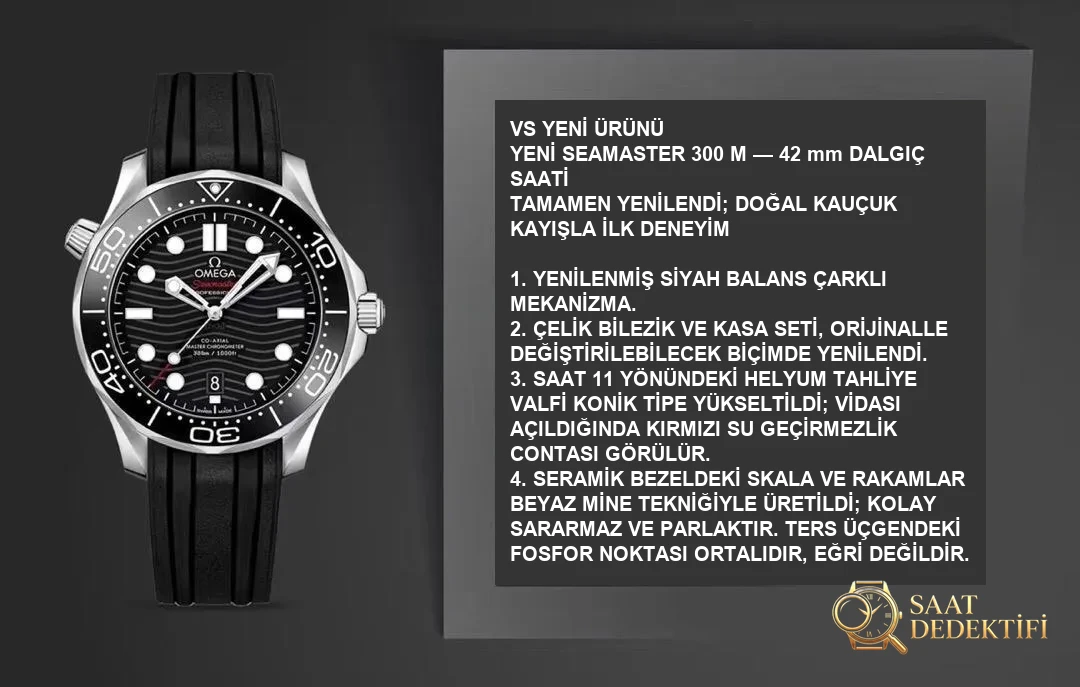Yeni seramik kadranlı VS Factory Omega Seamaster 300M — dalgalı gri kadran, beyaz mine saat işaretli bezel dalış saatinin karşılaştırmalı incelemesi - Kadran Detayı ve Bezel İşçiliği
