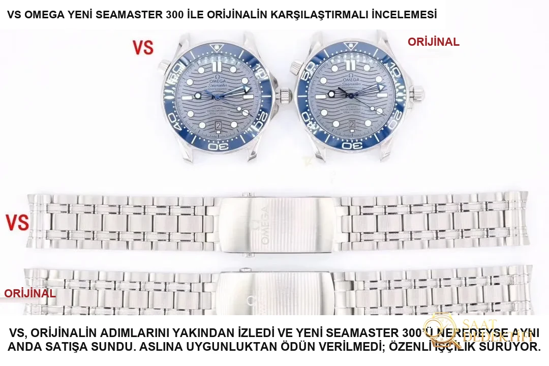 Yeni seramik kadranlı VS Factory Omega Seamaster 300M — dalgalı gri kadran, beyaz mine saat işaretli bezel dalış saatinin karşılaştırmalı incelemesi - Makro Kadran ve İndeks İşçiliği