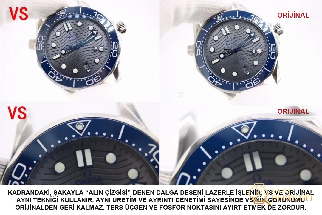 Yeni seramik kadranlı VS Factory Omega Seamaster 300M — dalgalı gri kadran, beyaz mine saat işaretli bezel dalış saatinin karşılaştırmalı incelemesi - Bilekte Duruş ve Kasa Orantısı