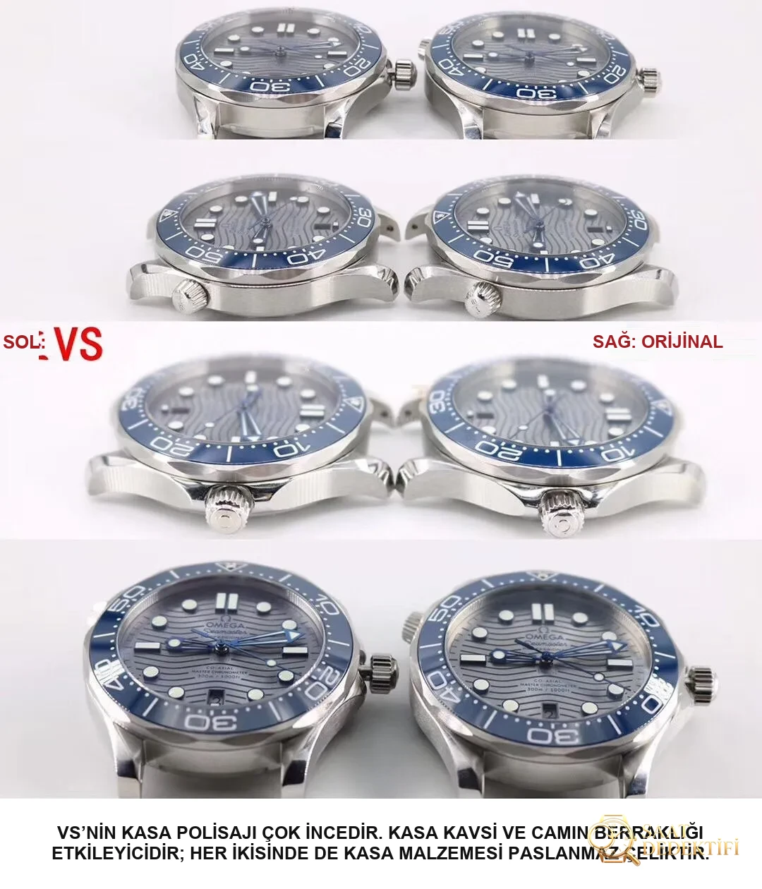 Yeni seramik kadranlı VS Factory Omega Seamaster 300M — dalgalı gri kadran, beyaz mine saat işaretli bezel dalış saatinin karşılaştırmalı incelemesi - Mekanizma Zemberek ve Balans Detayı