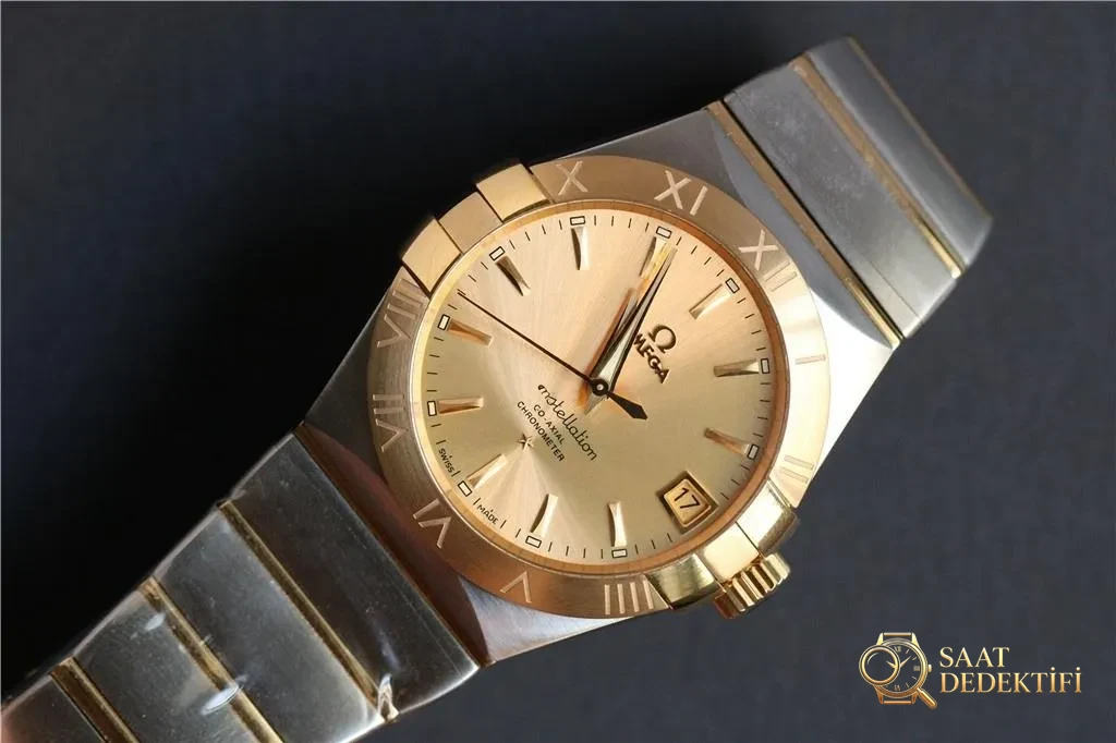Yeni VS Factory Omega Altın Kadranlı Constellation Erkek Replika Saat Detaylı İncelemesi - Bilezik, Toka ve Klips Mekanizması