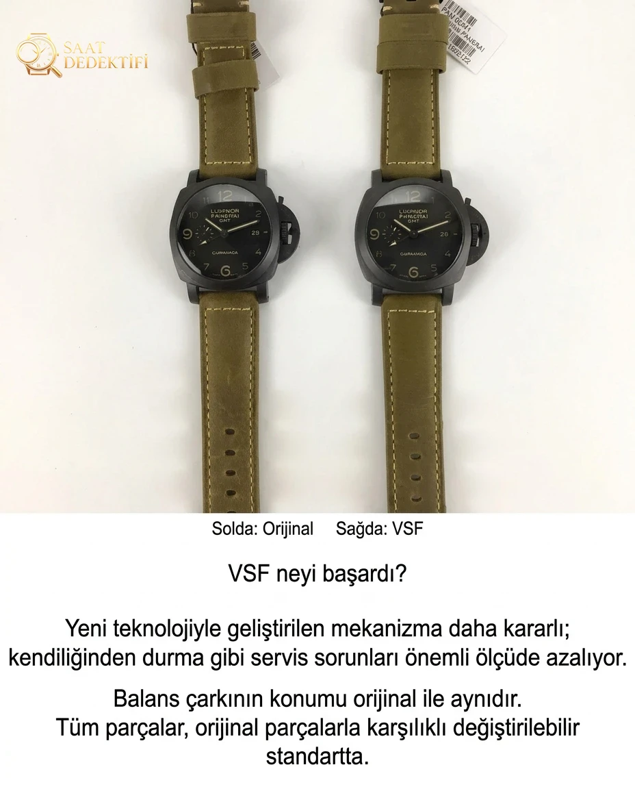 Yeni VS Factory Panerai PAM00441 V2 sürümünde 9001 mekanizmasının hangi noktaları geliştirildi? - Mekanizma Zemberek ve Balans Detayı