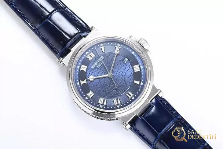 Yepyeni V9 Factory Breguet Marine 5517 saat incelemesi - Kordon Dokusu ve Dikiş Detayları
