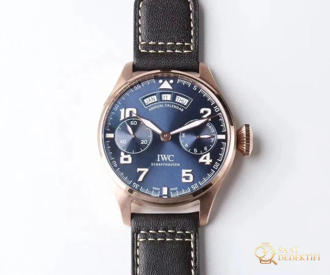 Replika IWC Big Pilot Yıllık Takvim Roze Altın