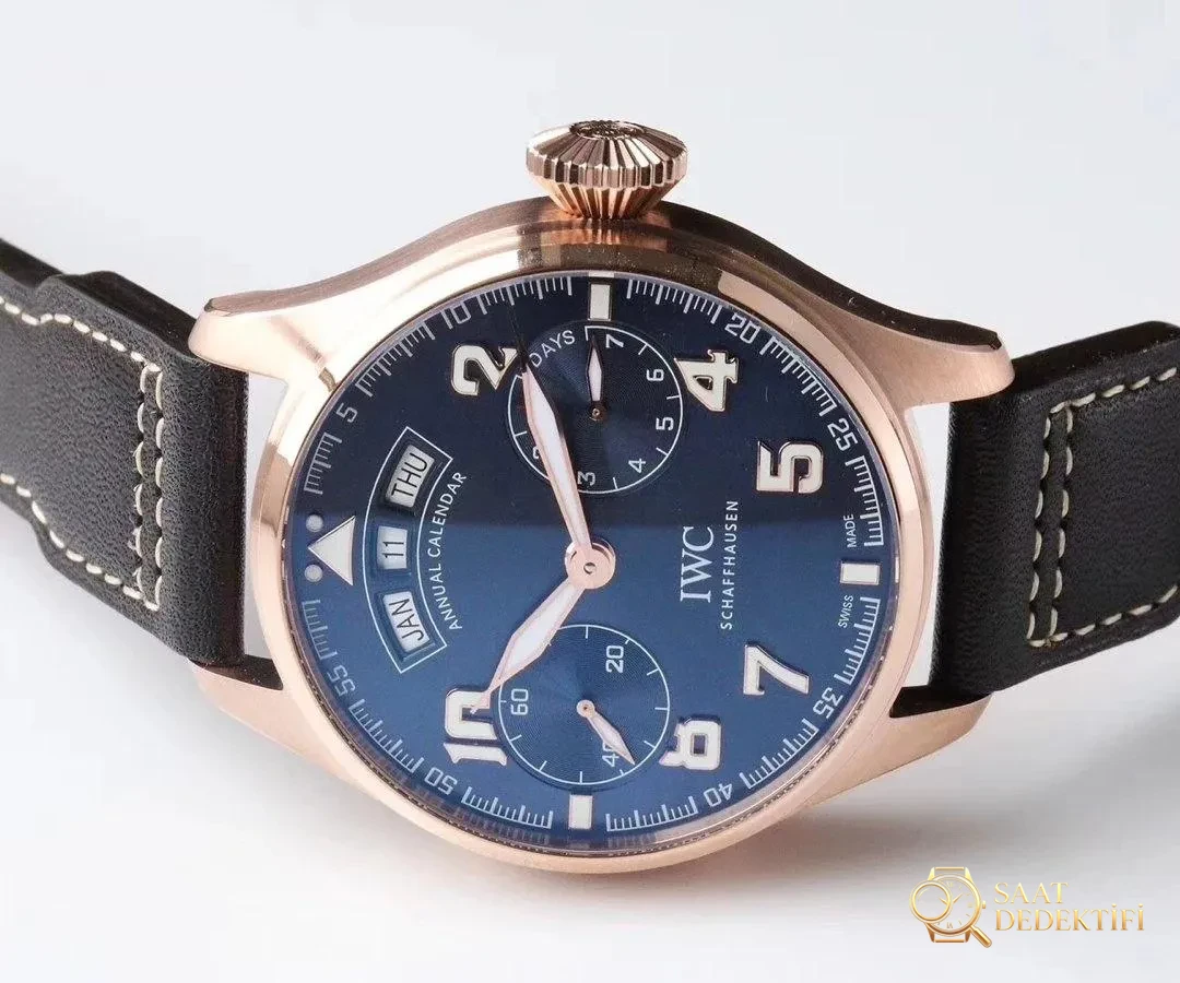 Replika IWC Yıllık Takvim Roze Altın Kasa