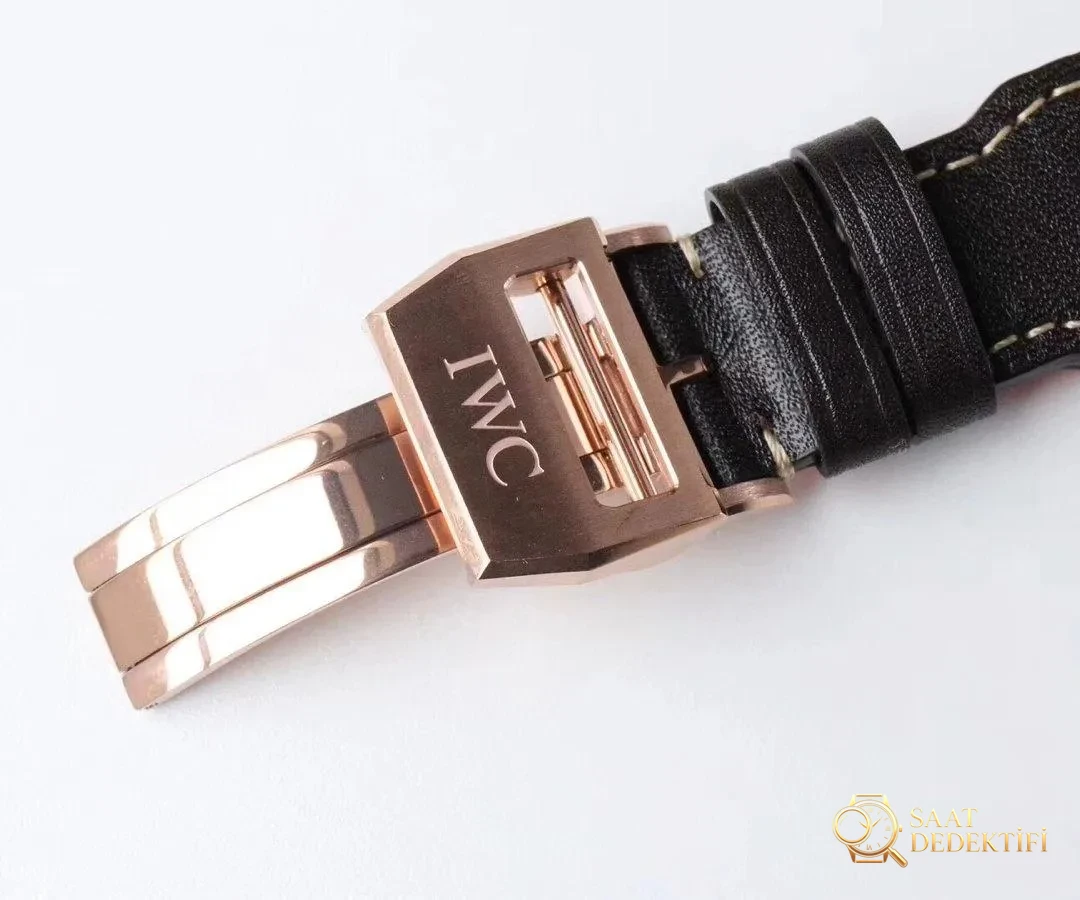 Replika IWC Yıllık Takvim Kahverengi Deri Kayış