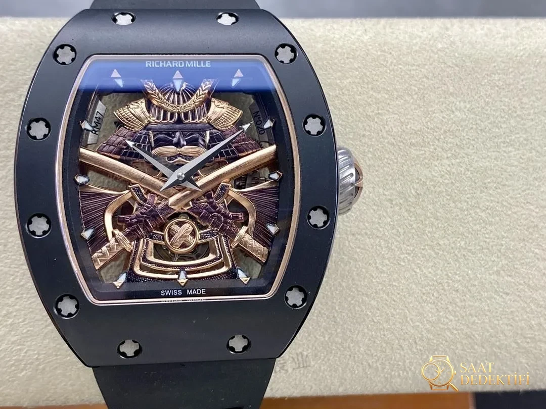 YS Factory Richard Mille RM47 Gerçek Tourbillon Siyah Seramik Kol Saati İncelemesi - Kadran Detayı ve Bezel İşçiliği