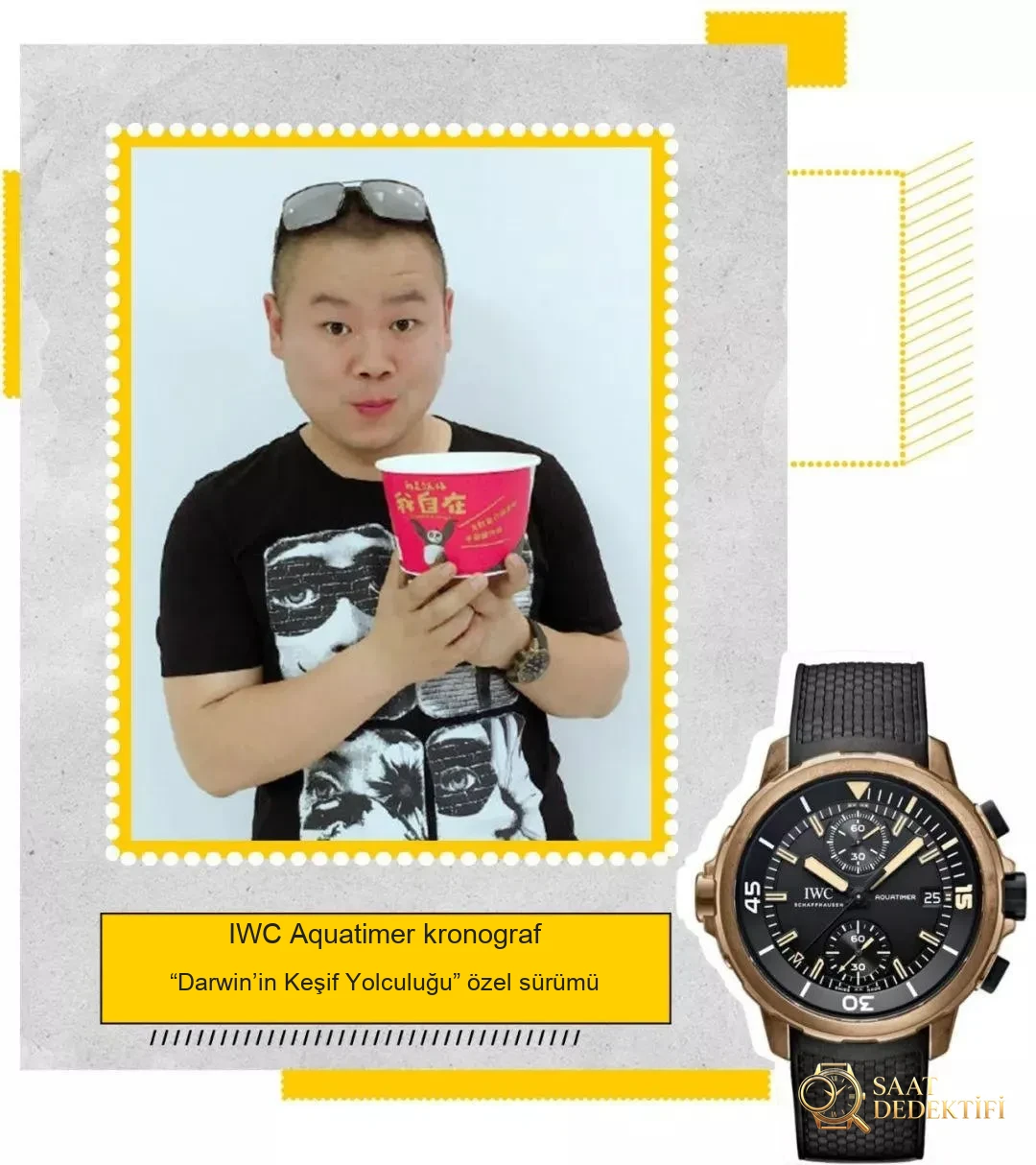 Yue Yunpeng ile aynı model: V6 Factory IWC Aquatimer bronz kronograf kol saati