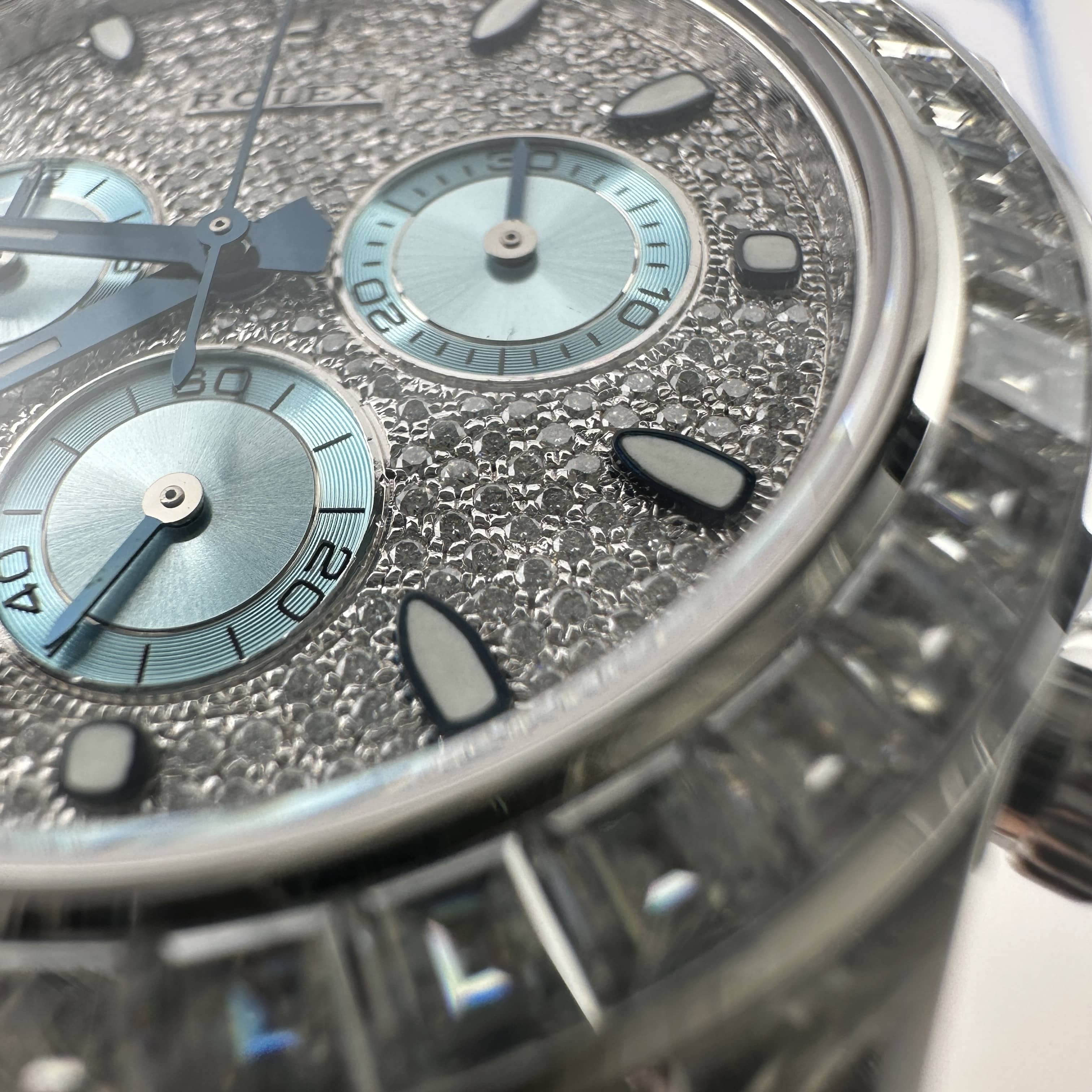 Yüksek Kalite Özel Sipariş Replika Daytona 116576TBR Yıldız Kadranlı Platin Buz Mavisi, Tam Ağırlık 203 Gram — 7. fotoğraf