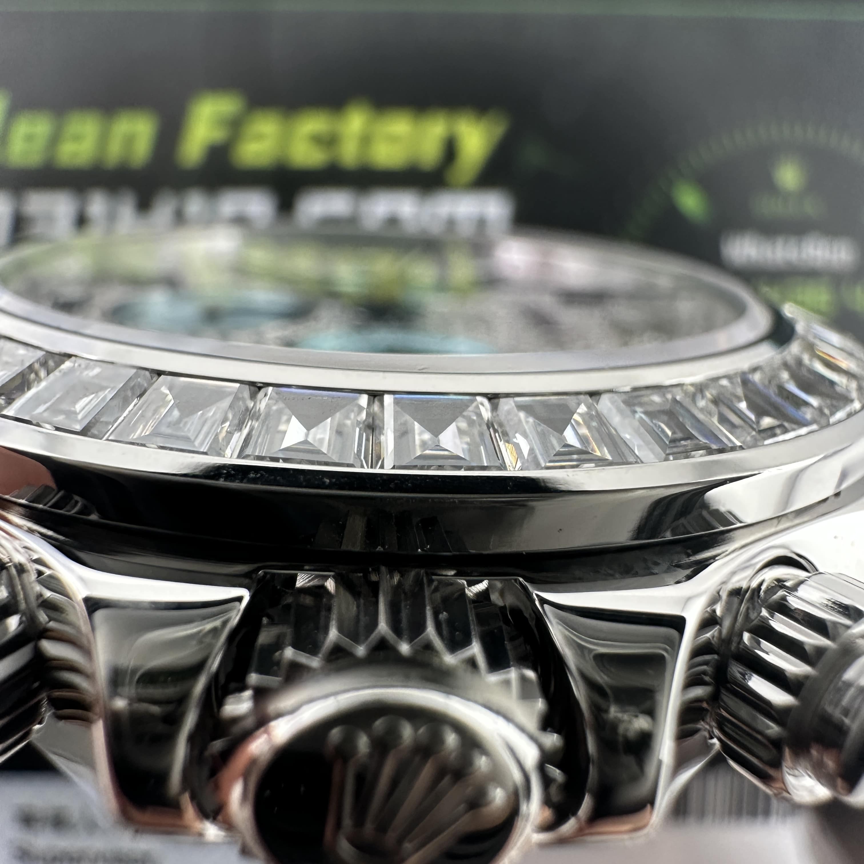 Yüksek Kalite Özel Sipariş Replika Daytona 116576TBR Yıldız Kadranlı Platin Buz Mavisi, Tam Ağırlık 203 Gram — 8. fotoğraf