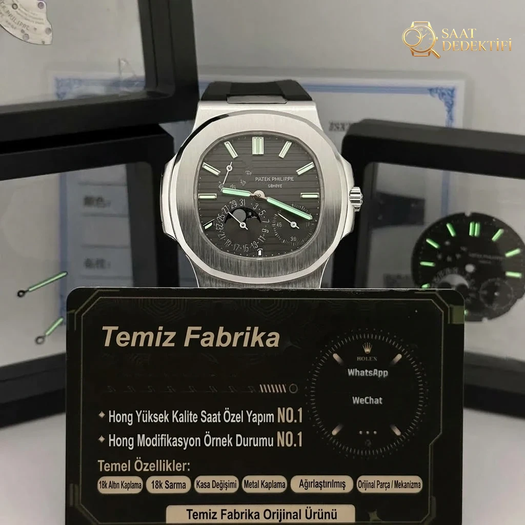 Yüksek Segment Özel Sipariş PPF Fabrikası 5712G-001 Beyaz Altın Tam Donanım Modifiye Yükseltme - Kadran Detayı ve Bezel İşçiliği