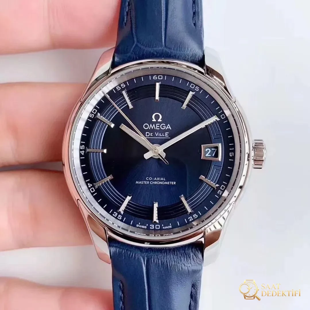 Yukseltilmis vs Factory Omega De Ville Parlak Mavi 8900 Mekanizma 8500 ... - Ön Görünüm ve Kasa Tasarımı