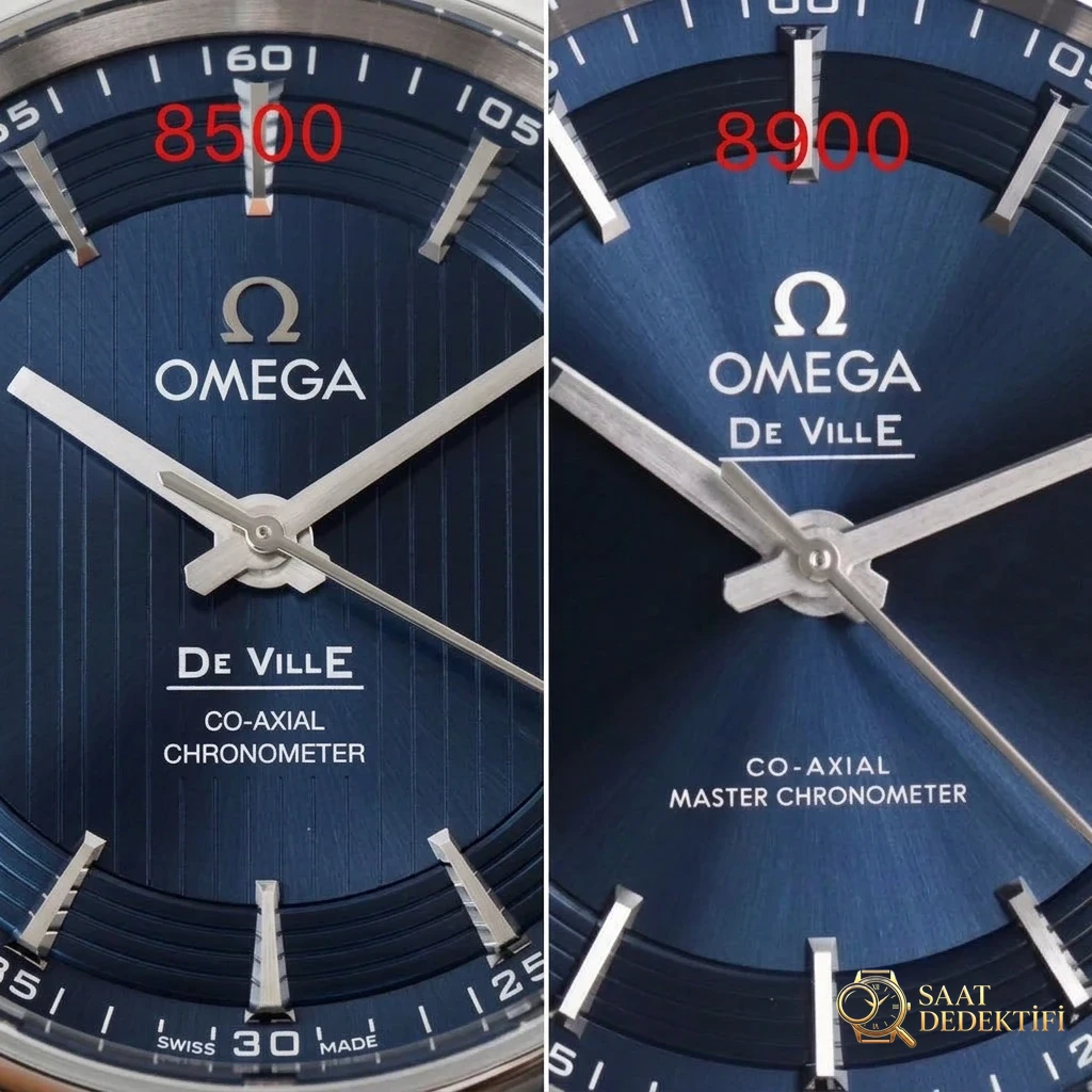 Yükseltilmiş VS Factory Omega De Ville parlak mavi: 8900 mekanizma 8500 ile karşılaştırıldığında fark nerede? Hangi detaylar güncellendi? - Kadran İbreleri ve Saniye Akışı